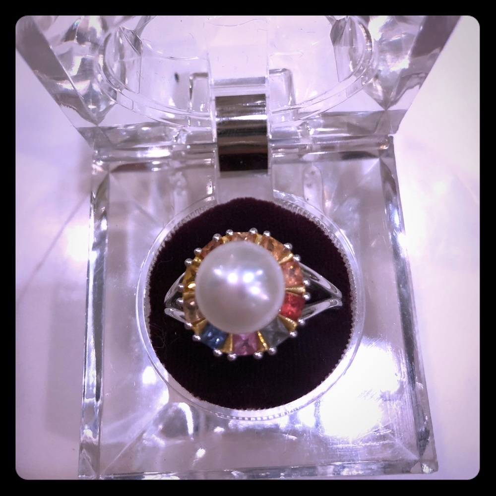 Honora Pearl Colors of Sapphire Sterling Ring